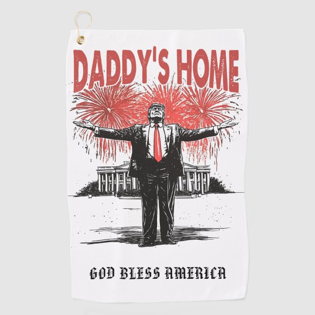 *~* AP16 - Trump Daddy's Home - USA Golf Towel Golfhandtuch (Vorderseite)