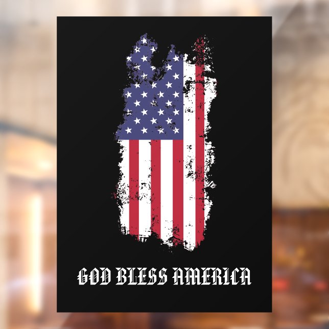 * AP16 USA Flag Grunge Patriotic God Bless America Fensteraufkleber (Blatt 2)