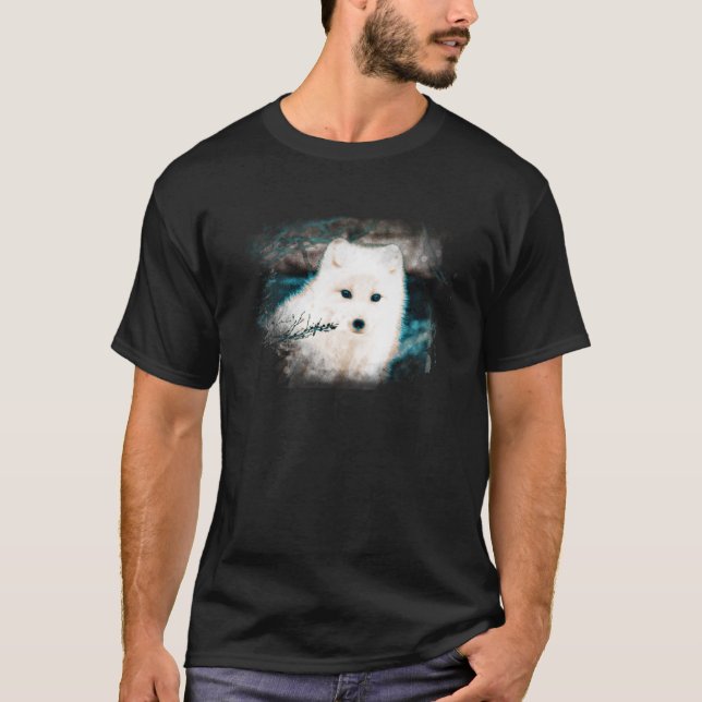 *~* AP18 Snow Fox White Fox Polar Arctic Men's T-Shirt (Vorderseite)