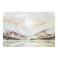 *~* AP19 PASTEL MINT Abstrakte Landschaft Sonnenku