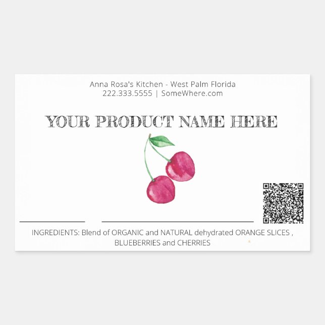 ~* AP30 DEHYDRATED Fruit QR - FOTO CHEERY Rechteckiger Aufkleber (Vorderseite)