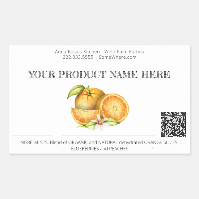 *~* AP30 DEHYDRATED Fruit QR FOTO Rechteckiger Aufkleber (Vorderseite)
