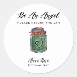 *~* AP30 Whimsical Return Jar Green Canning Mason Runder Aufkleber