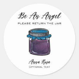 *~* AP30 Whimsical Return Jar Jelly Canning Mason Runder Aufkleber