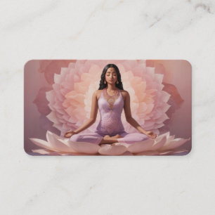 *~* AP32 Dusty Rose Pink Lotus Frau QR Mandala Visitenkarte