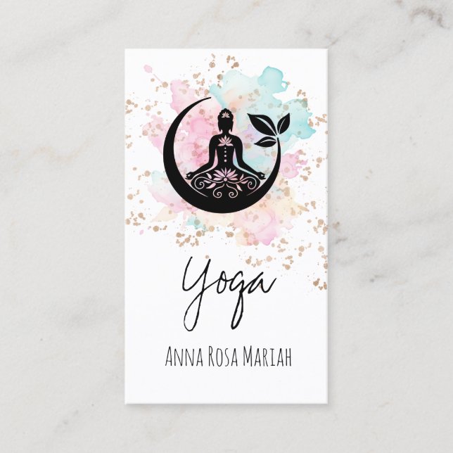 *~* AP33 Botanischer Yoga Rainbow Chakra Spirituel Visitenkarte (Vorderseite)