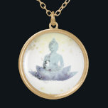 *~* AP33 Dusty BLUE Buddha Botanischer Floral Lotu Vergoldete Kette<br><div class="desc">( Suche nach AP33 für ähnliche Designs ) Einfach und Minimal Abstrakt Boho Zen Wasserfarbe weich mit GOLD Bereichen. In Silver Plate und Gold Plate gibt es verschiedene Möglichkeiten in Form- und Metallfarben. * Energetisch Enhanced Bohemisch Botanical Garland / Bouquet Floral / Blume Pastel Moderne Beliebt sanft farbenfrohe Zen künstlerischer...</div>