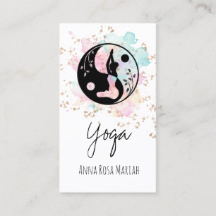 *~* AP33 Yoga Rainbow Chakra Spiritual Yin Yang Visitenkarte
