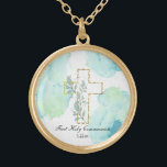 *~* AP35 Cross Communion Christlich Confirmation Vergoldete Kette<br><div class="desc">( Suche nach AP35 für ähnliche Entwürfe und AP40 )) Religious katholische Christlich gesegnete Gold Plated Cross NECKLACE / PENDANT für ein Mädchen jedes Alter von Kind bis Teenager / Teenager / Teenager bis Senior Bürger. Das Design, wenn für Sie zu personalisieren / anpassen. Es eignet sich gut für einen...</div>