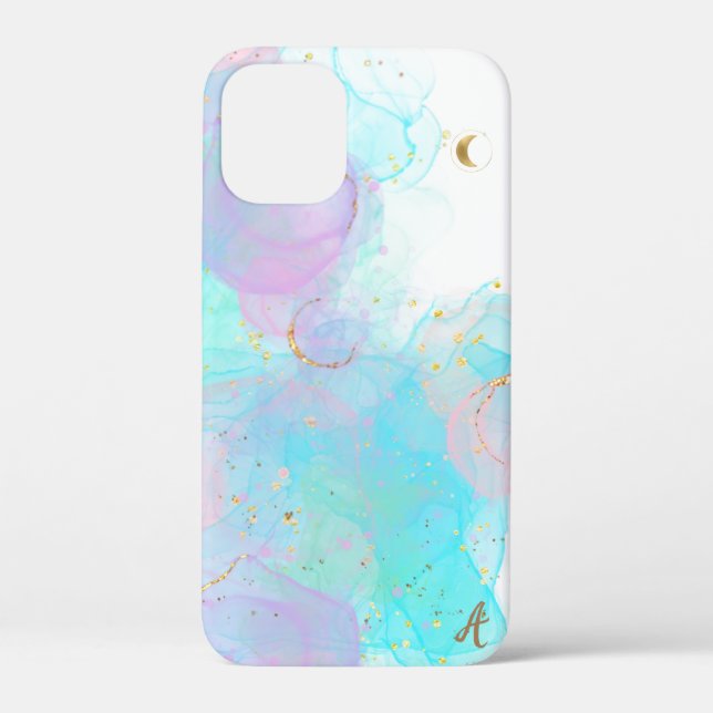 *~* AP46 Tinte Pastel Gold Glitzer Abstrakt Case-Mate iPhone Hülle (Rückseite)