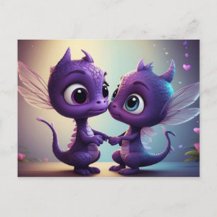 *~* AP48 PHOTO Einladung Dragon Dino Cartoon Postk Postkarte