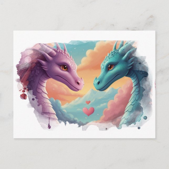 *~AP48 PHOTO Invitation Genre Révéler Dragon Artsy (Devant)