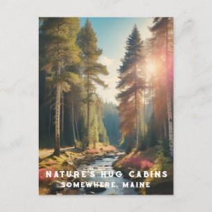 *~* AP49 Maine Forest Woods Stream Vacation Postkarte