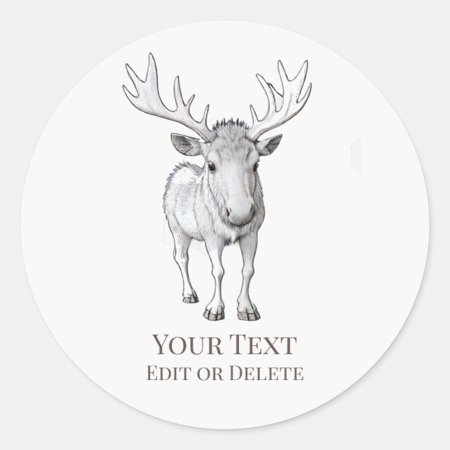 *~* AP49 Niedlich Sweet Rustic Baby Moose Runder Aufkleber (Vorderseite)