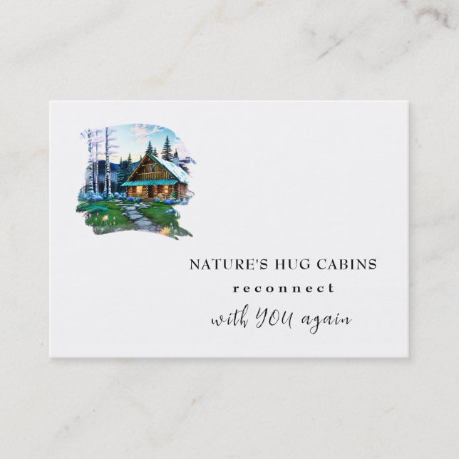 *~* AP49 Rustikale Hütte QR Sommer Frühjahr Visitenkarte (Vorderseite)