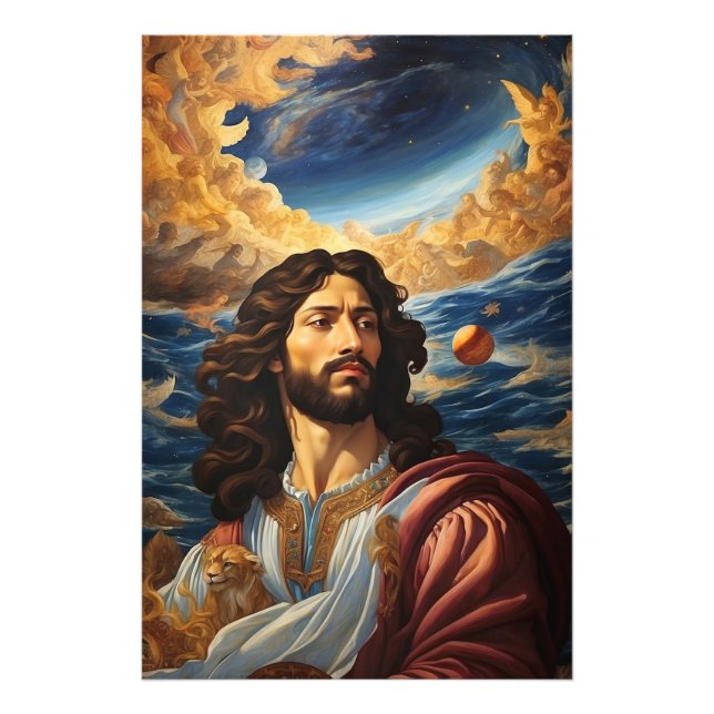 *~* AP50 Fantasy Univers Jesus Blume Moon Fotodruck (Vorne)