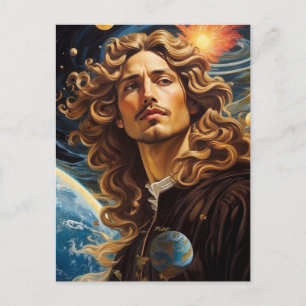 *~* AP50 Fantasy Universe Cosmic Handsome Blume Postkarte