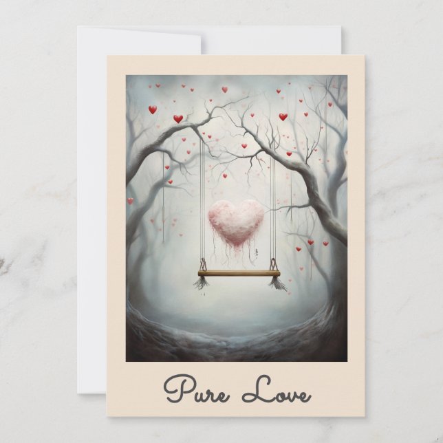 *~* AP51 Romantische Schwungherzen Valentine Seren Einladung (Vorderseite)