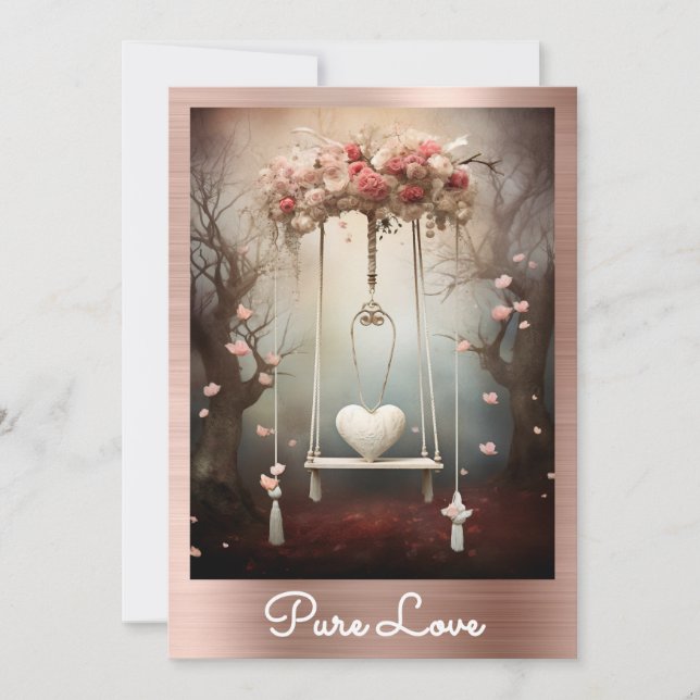 *~* AP51 Romantische Schwungherzen Valentine Seren Einladung (Vorderseite)