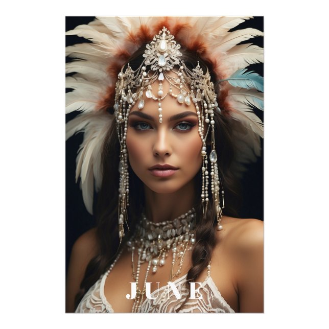 *~ AP53 JUNE Boho BIRTHDAY PEARLS Frau Fotodruck (Vorne)