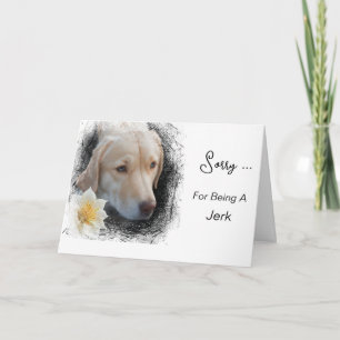 *~* AP61 Trauriger Labrador Retriever Blumen Nachr Karte
