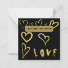 *~ AP62 Kindness gold HEARTS Note Card Inspiriert Mitteilungskarte