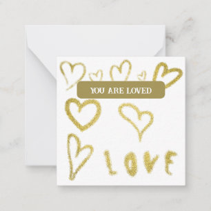 *~ AP62 Kindness Gold LOVED Note Card Inspiriert Mitteilungskarte