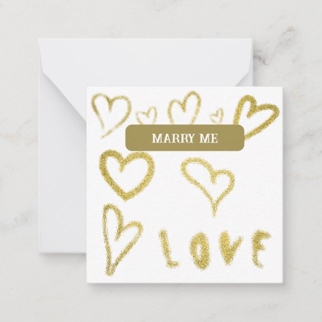 *~ AP62 Kindness gold MARRY ME Note Card Inspirier Mitteilungskarte (Vorderseite)