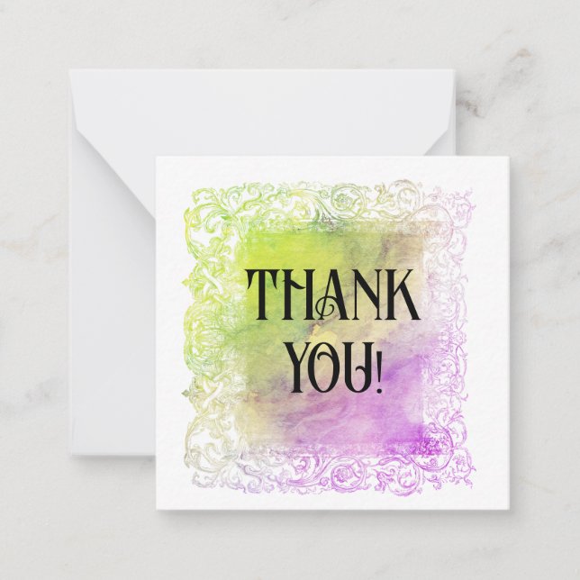 *~* AP62 Ombre Pastel DANK IHNEN flache Note Card Mitteilungskarte (Vorderseite)