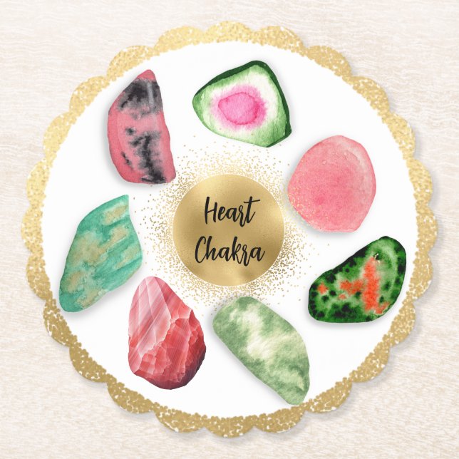 *~* AP64 Emoto Water Heart Chakra Paper Untersetze Untersetzer (Vorderseite)