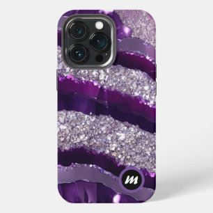 *~* AP66 Glam QR Lavendel Lila Silber Glitter iPhone 13 Pro Hülle