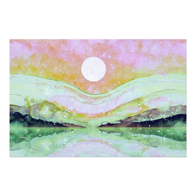 *~* AP67 Pastel Abstrakt Art Malerei Natur Fotodruck (Vorne)