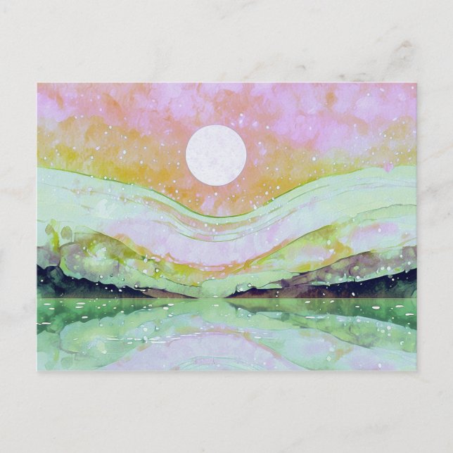 *~* AP67 Pastel Abstrakt Art Malerei Natur Postkarte (Vorderseite)