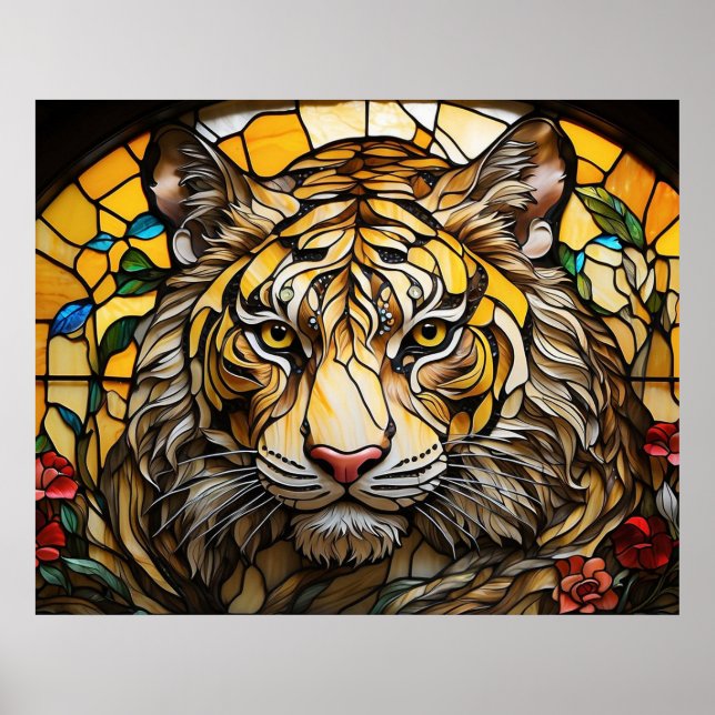 *~* AP68 Fantasy Bold 5:4 TIGER Hartglas Poster (Vorne)