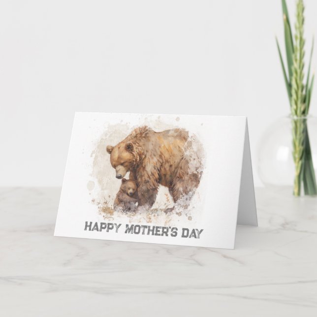 *~* AP72 Photo MAMA BEAR Carte de fête des mères (Devant)