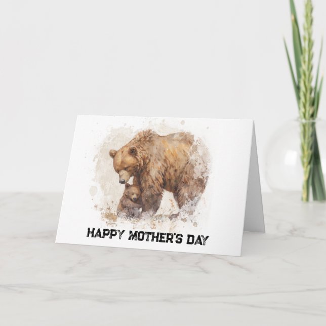 *~* AP72 Photo MAMA BEAR Carte de fête des mères (Devant)