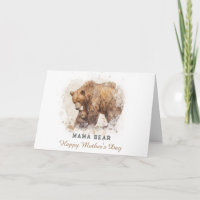 *~* AP72 Photo MAMA BEAR Carte de fête des mères