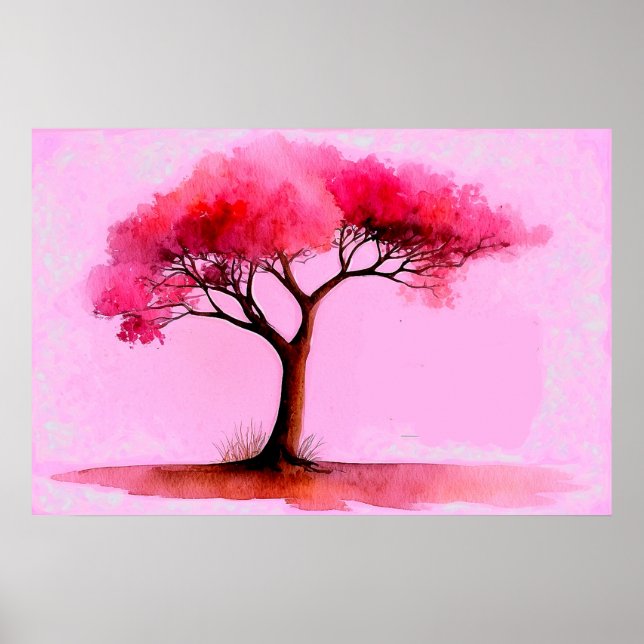 *~* AP81 Moderner Artistischer Ätherischer Rosa Ba Poster (Vorne)