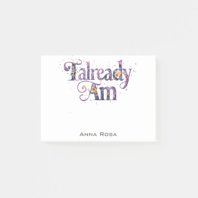 *~* AP85 2 Floral Dankbarkeit Manifest BEREITS AM Post-it Klebezettel (Vorderseite)