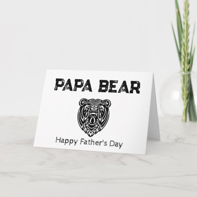 *~* AP86 Celtic PAPA BEAR Carte Fête des pères pho (Devant)