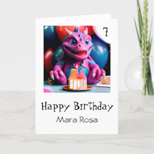 *~* AP88 AGE Baby Dragon Cake Carte d'anniversaire
