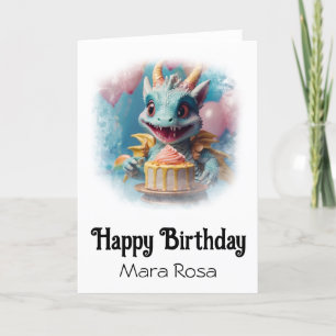 *~* AP88 Bébé mignon Dragon Carte d'anniversaire