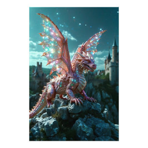 *~* AP88 Castle Fantasy Dragon Wall Artwork 17 Fotodruck
