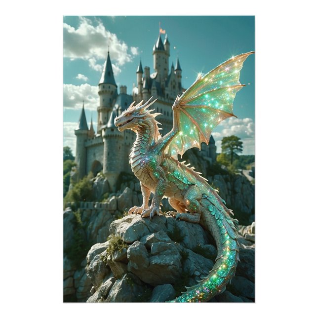 *~* AP88 Castles Fantasy Dragon Wall Art 24 Fotodruck (Vorne)