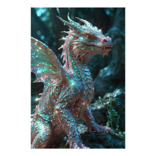 *~* AP88 Glittery Fantasy Dragon Wall Artwork 18 Fotodruck