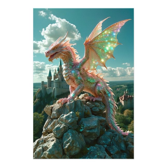 *~* AP88 Sparkle Fantasy Dragon Wall Artwork 19 Fotodruck (Vorne)