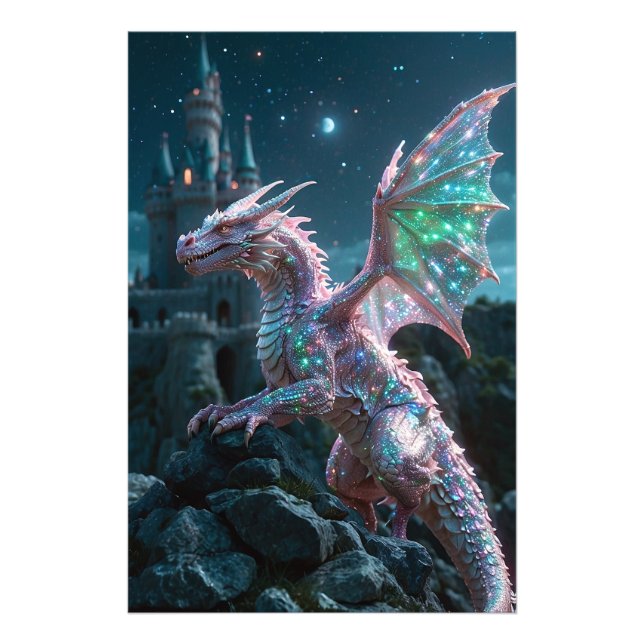 *~* AP88Fantasy Dragon Castle Wall Artwork 20 Fotodruck (Vorne)