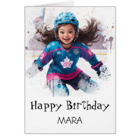 *~* AP94 21 Carte d'anniversaire pour fille joueus