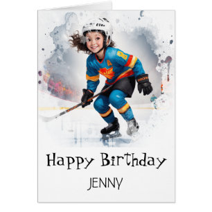 *~* AP94 Eishockey 9 Girl Player Niedliche Geburts