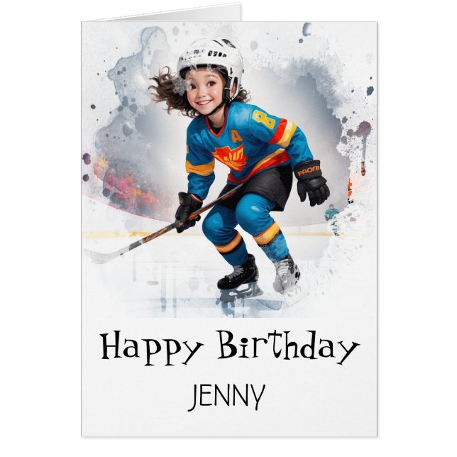 *~* AP94 Eishockey 9 Girl Player Niedliche Geburts (Vorne)
